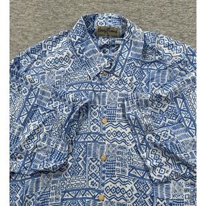 Kenny Flowers Hawaiian Shirt Mens Medium Blue Limited Edition Island Vacation